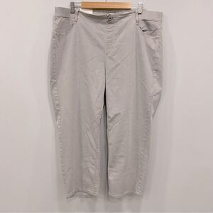 NWT J. JILL 20R Grey High-Rise Pull-On Cropped Denim Jeans Straight Leg Stretch